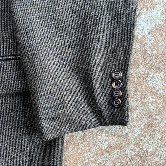 Geoffrey Beene lambs Wool Blazer Men’s Sz 42 R Gray Sport Coat Two Button Luxury - Picture 4 of 16